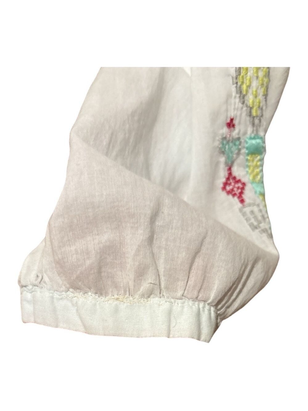 JOHNNY WAS 3 J WORKSHOP COTTON PASTEL BLUE W EMBROIDERED AZTEK PATTERN TOP SZ L - Picture 6 of 8